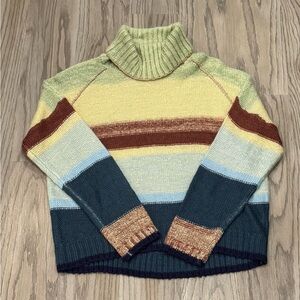 Eesome chunky color block turtleneck sweater chunky sweater top medium